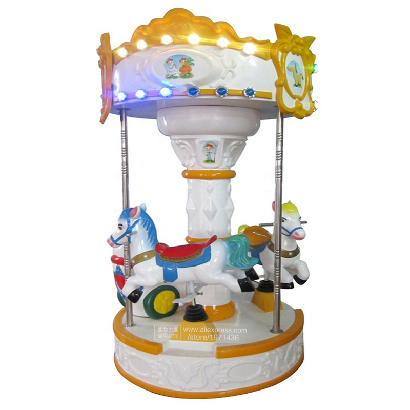 Coin Operated Kiddie Ride - Carrusel de fibra de vidrio, caballo,