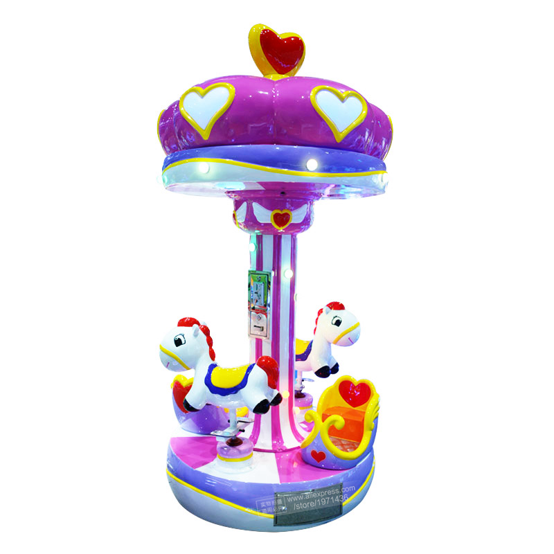 Coin Operated Kiddie Ride - Carrusel eléctrico de caballo para 3